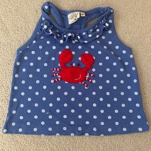 Luigi 4T Girls Crab Tank Top